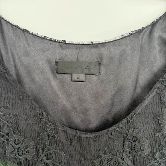 jill stuart Black Floral lace Tank dress size 2 Sleeveless Mesh Skirt Lined - Picture 5 of 9